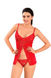 Kırmızı Atlet Külot Takım - 3016