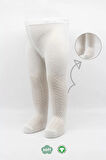 Tekli Zikzak Kabartma Penye Külotlu Çorap Bs50108 Ekru