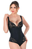 Siyah Mı Emay 2947 Dantelli Agraflı Body Korse