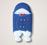 Yenidoğan Smokin Centilmen Ayaklı Erkek Bebek Kundak Mavi