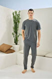 Erkek 2092 Erkek  O Yaka Pijama Takım