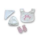 Kanaviçe Nakışlı  5li Zıbın Takımı Hastane Çıkışı Pembe