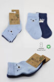Bear Penye Soket Çorap 2'li Mavi