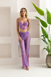 Bralet, Pantolon, String Takım Lila (32106)