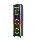 Taşınabilir Tekerli Dev Boy 10X3 İnç 1.47 Cm Super Bass Woofer Bluetooth Hoparlör
