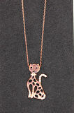 925 Ayar Kedi Rose Gümüş Kolye (TGK0096)