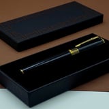 Gold İşlemeli Siyah Metal Roller Kalem