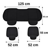 Su Geçirmez Ön Arka Araba Koltuk Minder Deri Siyah Oto Koltuk Minderi 3'lü Oturak Örtüsü