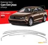 Volkswagen Jetta 6 SD 2011 Sonrası Premium Cam Üst Çerçevesi 6 Parça Paslanmaz Çelik