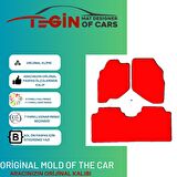 Honda City 2002-2008 Prime Siyah Kırmızı Deri Bej Kenar Paspas