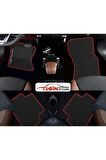 Honda Cvr 2 2002-2006 Prime Siyah Deri Kırmızı Kenar Paspas