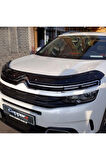 Citroen C5 Uyumlu  Aircross Ön Kaput Koruyucu Rüzgarlık 4 mm Akrilik  abs Piano Black 2017
