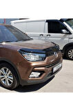 Ssangyong Tivoli Ön Kaput Koruma Rüzgarlığı 3mm Akrilik (abs) Parlak Siyah Deflektör 2015->
