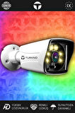 TURKNO 1 Karie Kamera Bullet Dış Mekan Full HD Renkli Gece Görüşlü Warmled Kameralı AHD Güvenlik Kamerası