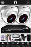 TURKNO 2 Kameralı Domia 2 İç Kamera Set HDD'siz Full HD Gece Görüşlü Güvenlik Kamerası Sistemi