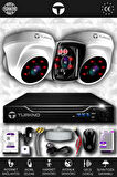 TURKNO 3 Kameralı Karia 2 İç Kamera Set 250 GB HDD Full HD Gece Görüşlü Güvenlik Kamerası Sistemi