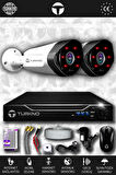 TURKNO 2 Kameralı Galia 2 Dış Kamera Set HDD'siz Full HD Gece Görüşlü Güvenlik Kamerası Sistemi