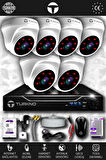 TURKNO 6 Kameralı Domia 6 İç Kamera Set 1 TB HDD Full HD Gece Görüşlü Güvenlik Kamerası Sistemi
