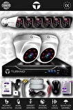 TURKNO 8 Kameralı Karia 2 İç Kamera Set 100 GB HDD Full HD Gece Görüşlü Güvenlik Kamerası Sistemi