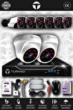 TURKNO 8 Kameralı Pania 2 İç Kamera Set 100 GB HDD Full HD Gece Görüşlü Güvenlik Kamerası Sistemi