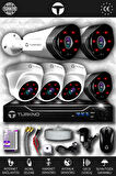 TURKNO 6 Kameralı Galia 3 İç Kamera Set HDD'siz Full HD Gece Görüşlü Güvenlik Kamerası Sistemi