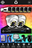 TURKNO 8 Kameralı Navie 2 İç Kamera Set HDD'siz Full HD Renkli Gece Görüşlü Güvenlik Kamerası Sistemi