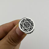 Mührü Süleyman Gümüş Yüzük ve Kehribar Tesbih Kombini 