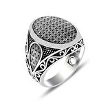 Hasır Desenli Oval 925 Ayar Gümüş Yüzük