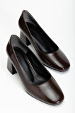 Suins Thalin Model Kadın Siyah Kahve Orta Topuklu Ayakkabı