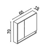 Teta Home Batum 65 Cm Mdf Banyo Üst Aynalı Dolap