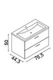 Teta Home Batum 80cm Bej MDF Banyo Lavabolu Alt Dolap