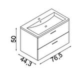 Teta Home Batum 80 cm Mdf Banyo Lavabolu Alt Dolap