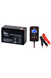 12 VOLT 9 AMPER BAKIMSIZ KURU TİP AKÜ VE 2 AMPER AKILLI ŞARJ ALETİ