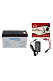 12V 9 AMPER AKÜ 2025 MALEZYA ÜRETİMİ + 12V 3 AMPER HIZLI AKÜ ŞARJ CİHAZI SETİ