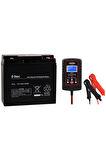 12V 18 AMPER AKÜ VE 2 AMPER AKILLI LCD EKRAN ŞARJ ALETİ