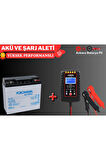 12V 18 AMPER BAKIMSIZ KURU AKÜ YANINDA 2 AMPERLİK LCD GÖSTERGELİ ŞARJ ALETİ