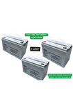 12V 100 AMPER DEEP CYCLE JEL AKÜ 3 ADET SET FİYATI 2025