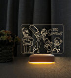 The Simpson Tasarımlı  3d Led Masa Lambası Doğum Günü Hediyesi Lamba