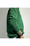 Nakış Detaylı Yarım Fermuar Oversize Erkek Sweatshirt