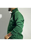 Nakış Detaylı Yarım Fermuar Oversize Erkek Sweatshirt