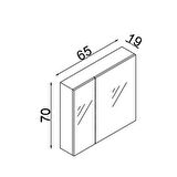 Teta Home Kahire 65CM Mdf Banyo Aynalı Üst Dolap