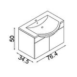 Teta Home Kahire 80 cm Mdf Banyo Lavabolu Alt Dolap