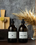 3 lü Set 6 Parça Cam 2li 750ml Yağdanlık Cam Amber 300ml 2li sıvı Sabunluk 2li Amber Pamukluk Yağlık