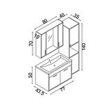 Teta Home Lizbon 80 cm Mdf Banyo Dolabı Seti ve Boy Dolabı