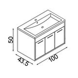 Teta Home Lizbon 100 Cm Mdf Banyo Lavabolu Alt Dolap