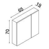 Teta Home Tokyo 65CM Mdf Banyo Üst Aynalı Dolap