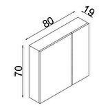 Teta Home Tokyo 80CM Mdf Banyo Üst Aynalı Dolap