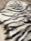 Tiger Süet Taban, Yıkanabilir Lüks Zebra Kürk Halı Post Beyaz 100x150