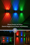 Technojet Solar Güneş Enerjili 4 Ledli Bahçe Aydınlatması Aplik RGB Işık Led Lamba (1 Adet)