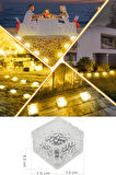 Technojet Solar Zemin Dekoratif Bahçe Aydınlatma Güneş Enerjili Kristal Led Sarı Işık 4 Ledli 4Adet